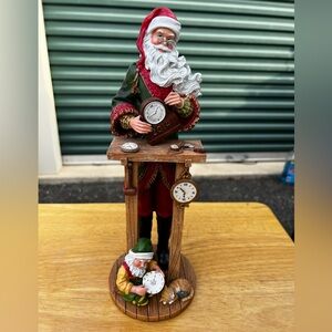 Vintage Lenox Annual Pencil Santa- 2014-“Countdown to Christmas Clock Shop”
